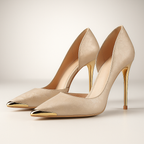 Rhea - Women's Metallic-Toe Satin Jacquard Stiletto Heels