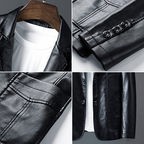 Robert - Men's Black Leather Biker Jacket 5