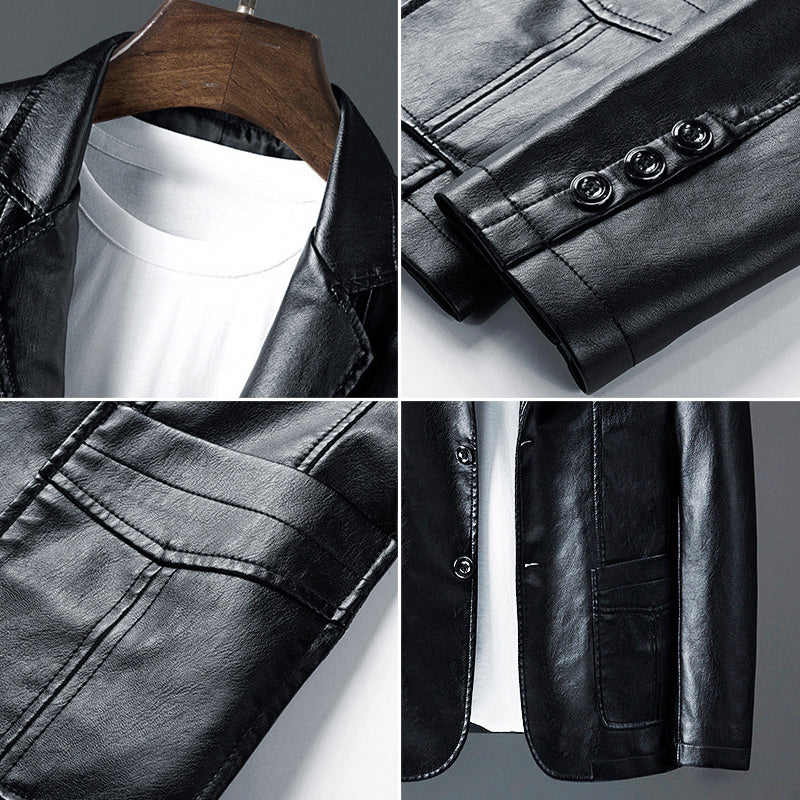 Robert - Men's Black Leather Biker Jacket 5
