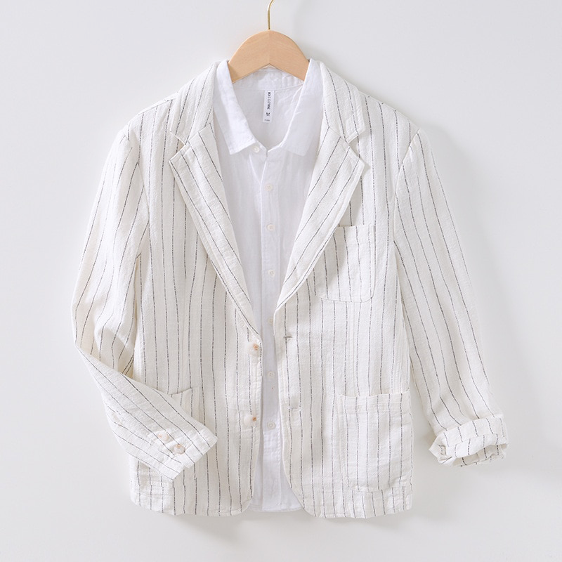 Robert - Men's Linen Single-Breasted Slim Fit Blazer 3