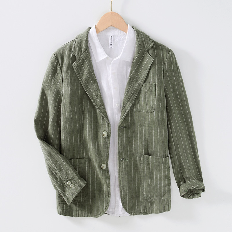 Robert - Men's Linen Single-Breasted Slim Fit Blazer 4