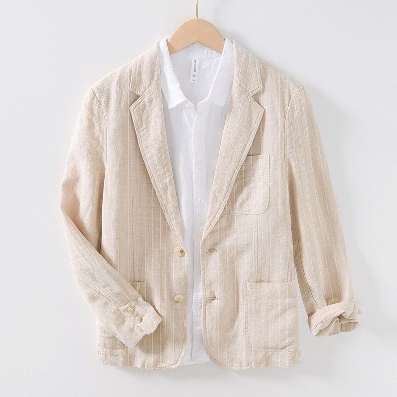 Robert - Men's Linen Single-Breasted Slim Fit Blazer 5