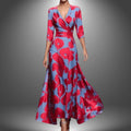 Rosemary - Women's Floral Wrap Midi Dress