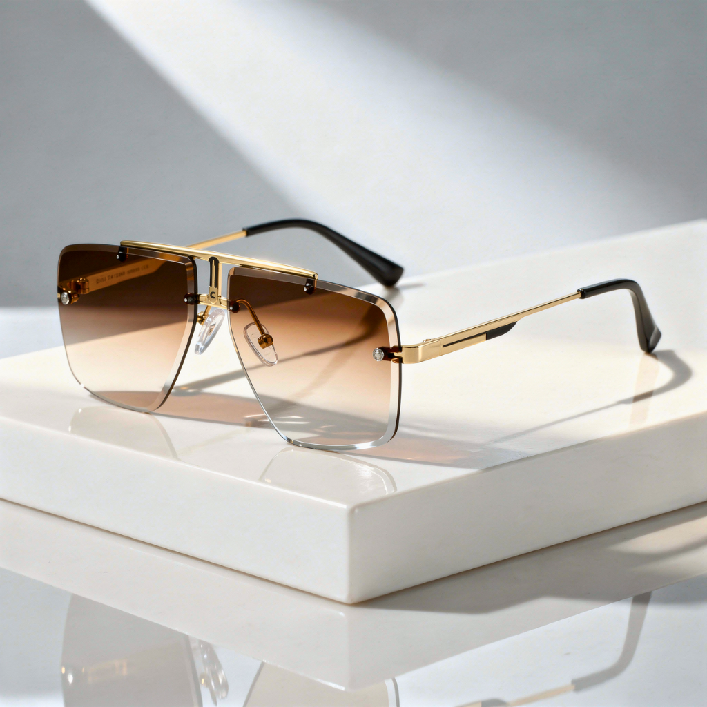 Tulum -  Frameless Gradient Sunglasses with Oversized Square Lenses