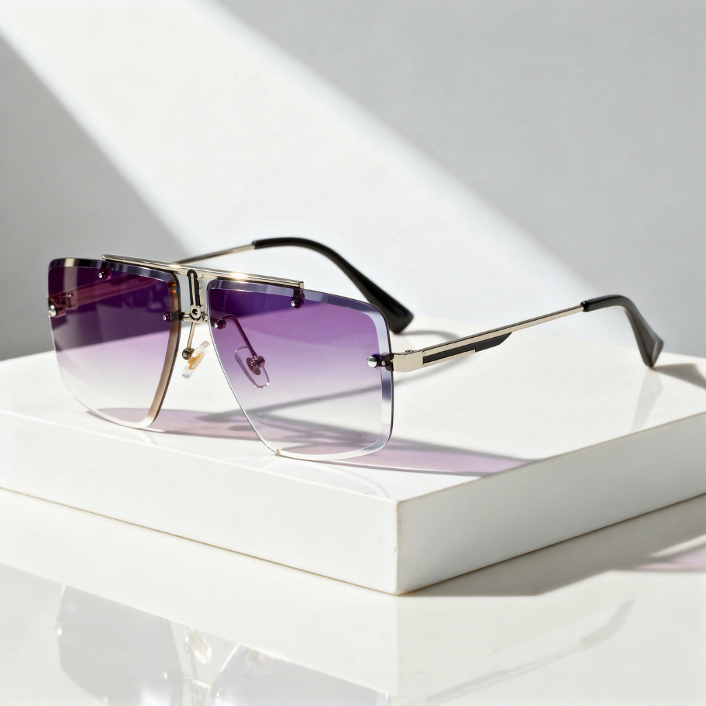 Tulum -  Frameless Gradient Sunglasses with Oversized Square Lenses
