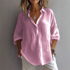 Valentina - Women's Solid V-Neck Short Sleeve Blouse 2