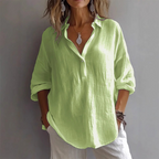 Valentina - Women's Solid V-Neck Short Sleeve Blouse 3