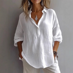 Valentina - Women's Solid V-Neck Short Sleeve Blouse 4