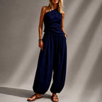 Vera - Women's One-Shoulder Wide Leg Matching Set 4