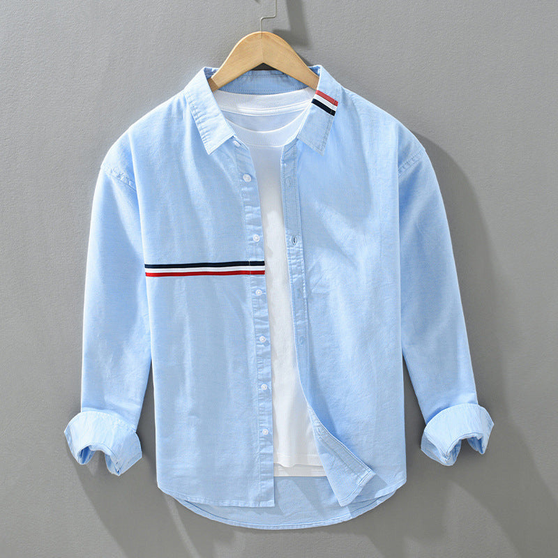 Vincent - Men's Button-Down Long Sleeve Cotton Shirt 1