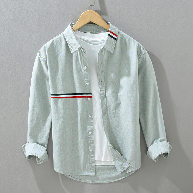 Vincent - Men's Button-Down Long Sleeve Cotton Shirt 4