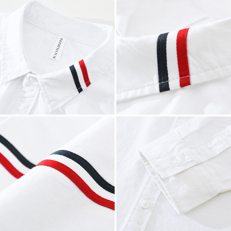 Vincent - Men's Button-Down Long Sleeve Cotton Shirt 5