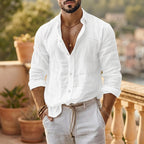Wade - Men's Button-Front Linen Blend Shirt