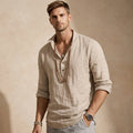 Wells - Men's Linen Henley Shirt