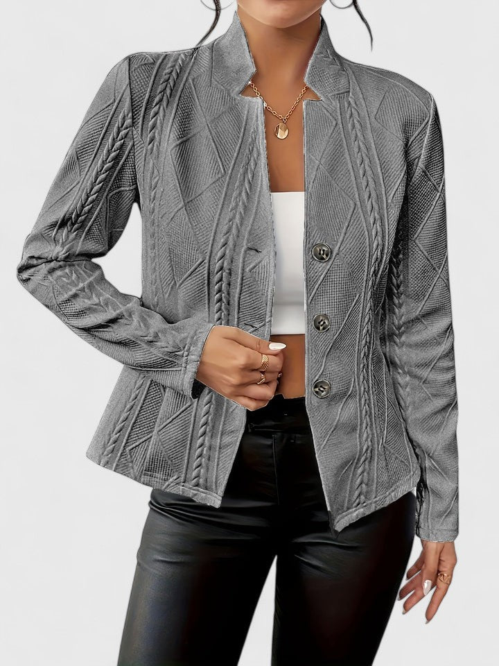 Wren - Women's Quilted Blazer with Notch Collar