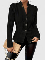 Wren - Women's Quilted Blazer with Notch Collar
